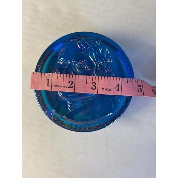 Vintage 1970 Thomas Jefferson Carnival Glass Paper Weight Sculpture Hamilton - Picture 3 of 4